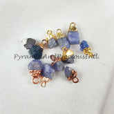 Tanzanite Pendant Connectors, Rough Connectors, Electroplated Single Bail Connectors, Sold By Piece